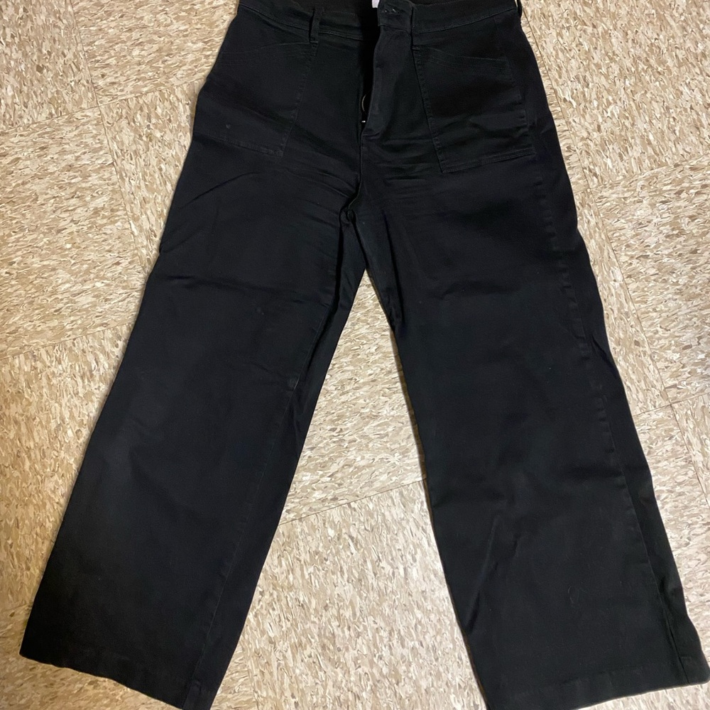 Evereve Wide-leg Black Pants; Womens size 30